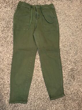 Judy Blue Olive Green High-Rise Ankle Crop Jeans